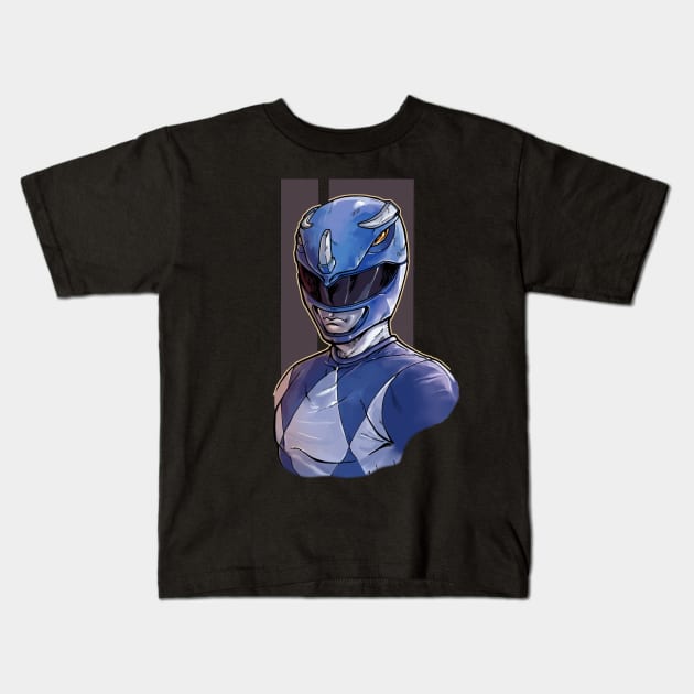 The Blue Ranger Kids T-Shirt by AdventureWizardLizard